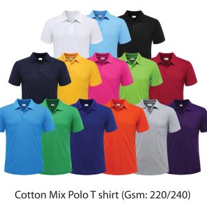 COTTON MIX POL AND ROUND NECK T-SHIRT